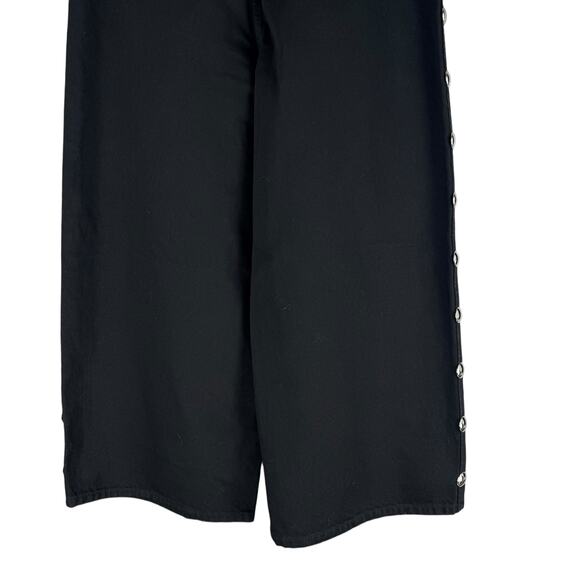 Khaite Rapton Wide Leg Studded Cropped Jeans Black Size 28 - Picture 8 of 10